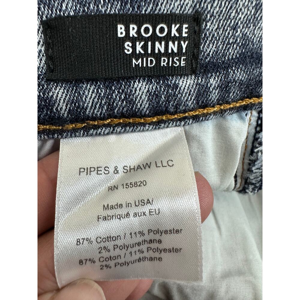 Veronica Beard Brooke Mid Rise Skinny Jeans Women's 26 Indigo Acid Wash - Picture 6 of 12
